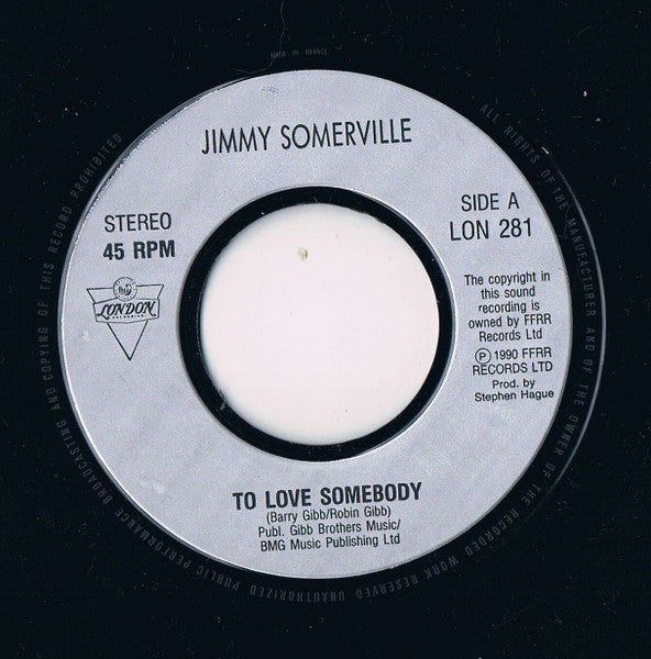 Jimmy Somerville : To Love Somebody (7", Sil)