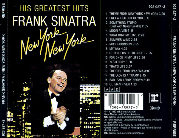 Frank Sinatra : New York New York (His Greatest Hits) (CD, Comp)