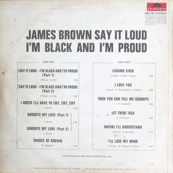 James Brown : Say It Loud - I'm Black And I'm Proud (LP, Album)