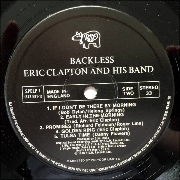 Eric Clapton : Backless (LP, Album, RE)