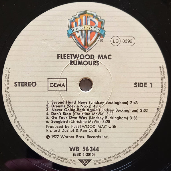 Fleetwood Mac : Rumours (LP, Album, RE)