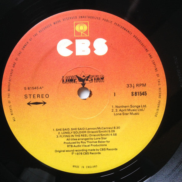 Lone Star (2) : Lone Star (LP, Album, RE)