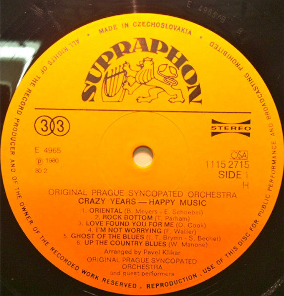 Original Prague Syncopated Orchestra* : Crazy Years - Happy Music (LP, Album)