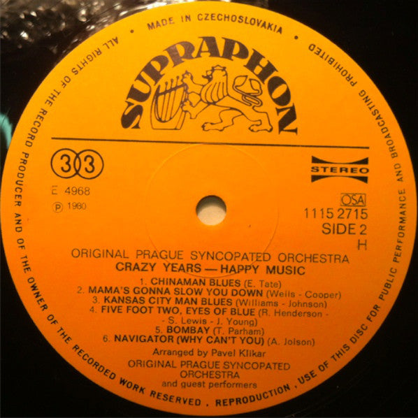 Original Prague Syncopated Orchestra* : Crazy Years - Happy Music (LP, Album)