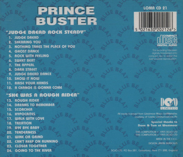 Prince Buster : Judge Dread Rock Steady / She Was A Rough Rider (CD, Comp, Two)