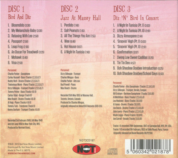 Charlie Parker & Dizzy Gillespie : Bird & Diz (3xCD, Comp, RM)