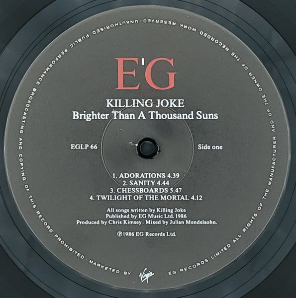 Killing Joke : Brighter Than A Thousand Suns (LP, Album, Gat)