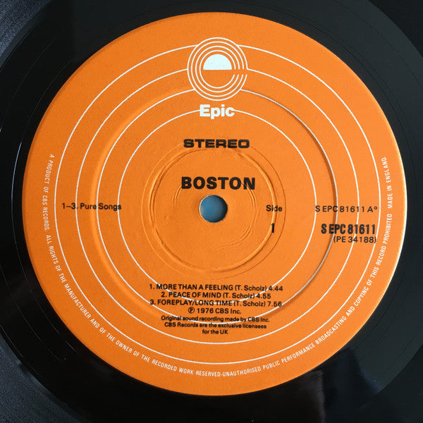 Boston : Boston (LP, Album, Ora)