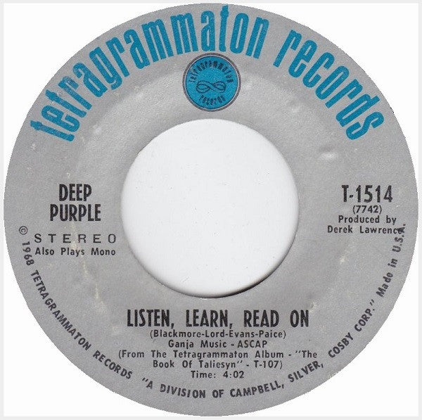 Deep Purple : River Deep - Mountain High / Listen, Learn, Read On (7")