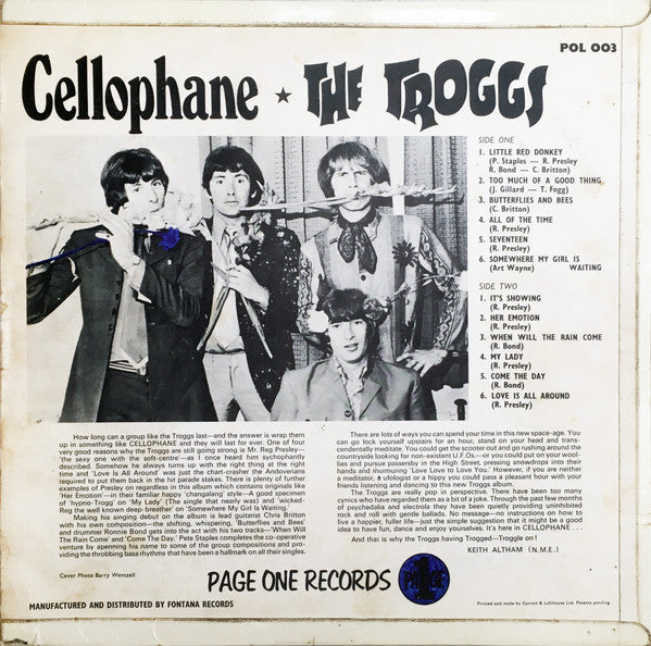 Buy The Troggs : Cellophane (LP, Album, Mono) Online for a great