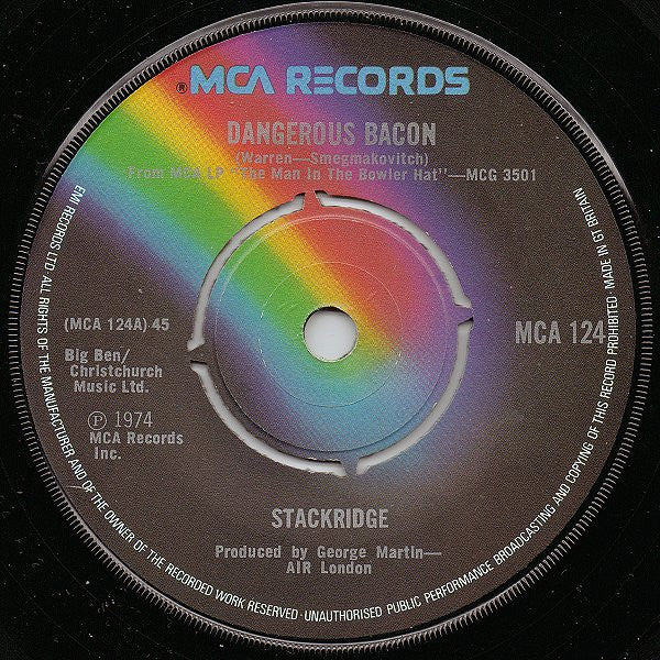 Stackridge : Dangerous Bacon (7", Single)