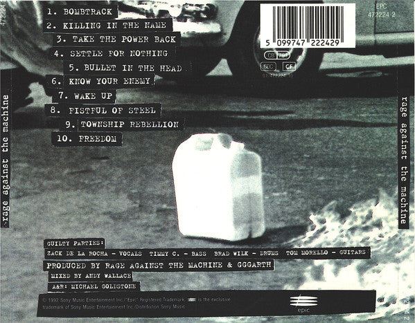 Rage Against The Machine : Rage Against The Machine (CD, Album)
