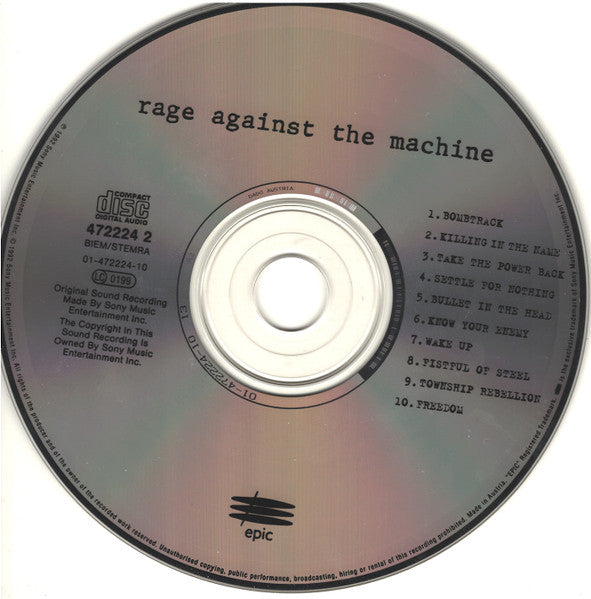 Rage Against The Machine : Rage Against The Machine (CD, Album)