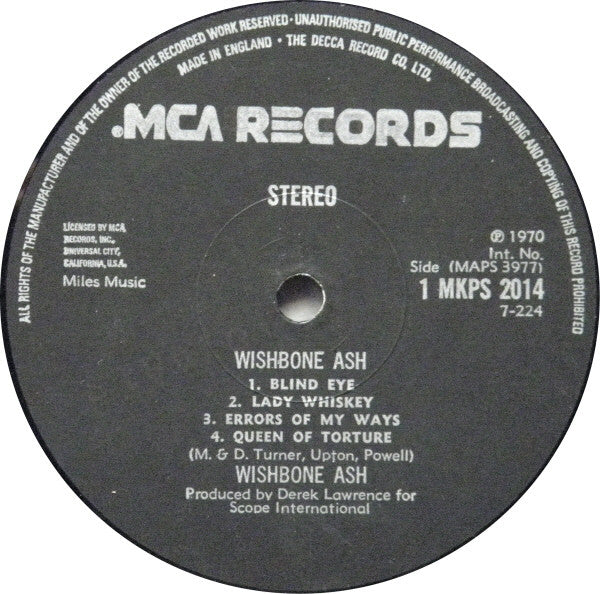 Wishbone Ash : Wishbone Ash (LP, Album, RE, Bla)