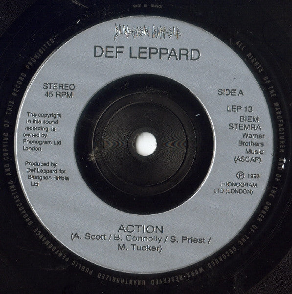 Def Leppard : Action (7", Single, Sil)