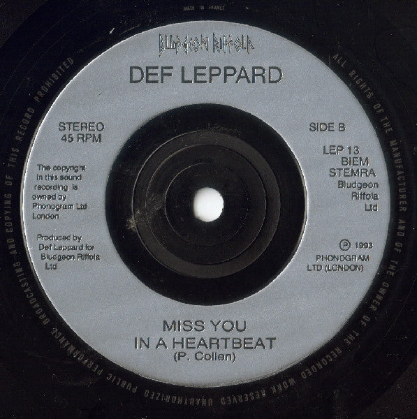 Def Leppard : Action (7", Single, Sil)