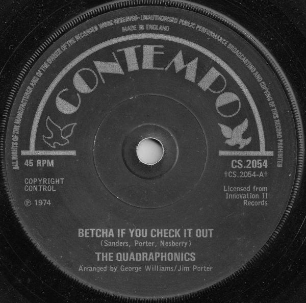 The Quadraphonics : Betcha If You Check It Out (7", Single)