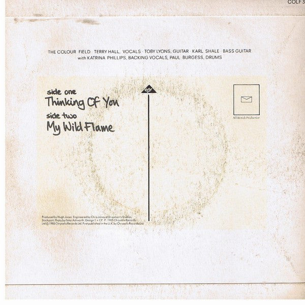 The Colour Field* : Thinking Of You (7", Single, Blu)