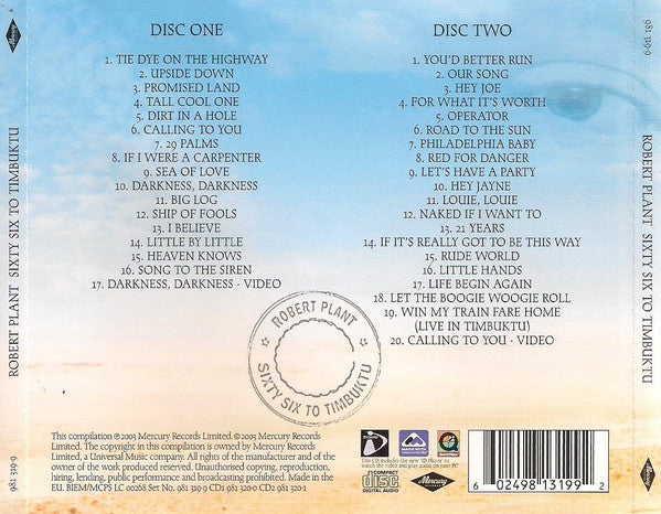 Robert Plant : Sixty Six To Timbuktu (2xCD, Comp, Enh, Jew)