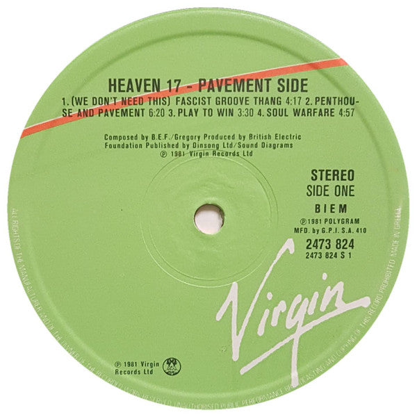 Heaven 17 : Penthouse And Pavement (LP, Album)