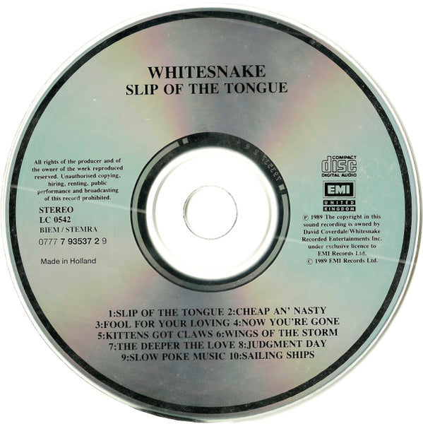 Whitesnake : Slip Of The Tongue (CD, Album)