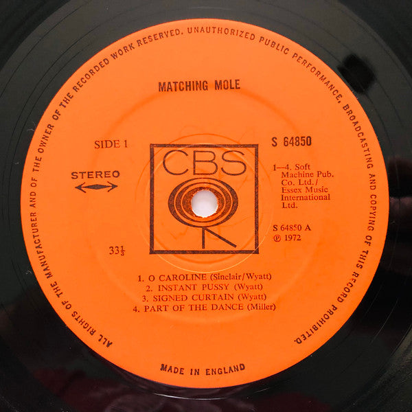 Matching Mole : Matching Mole (LP, Album, Tex)