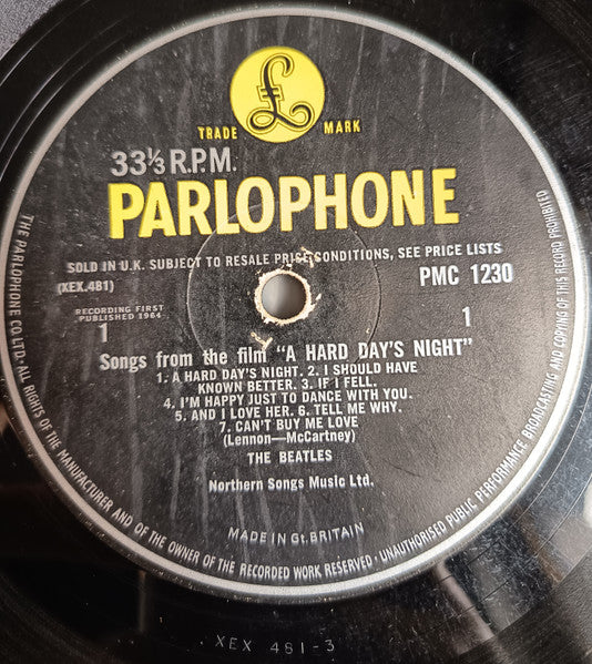 The Beatles : A Hard Day's Night (LP, Album, Mono)