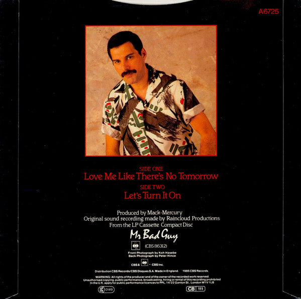 Freddie Mercury : Love Me Like There's No Tomorrow (7", Single)