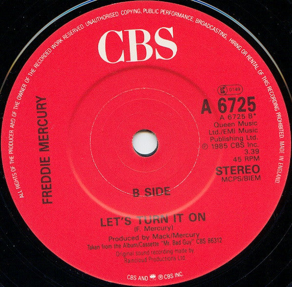 Freddie Mercury : Love Me Like There's No Tomorrow (7", Single)