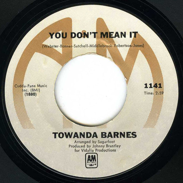 Towanda Barnes : You Don't Mean It / (You Better) Find Someone To Love (7", RE)