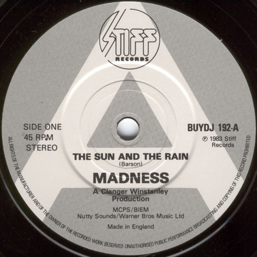 Madness : The Sun And The Rain (7", Single, Promo)