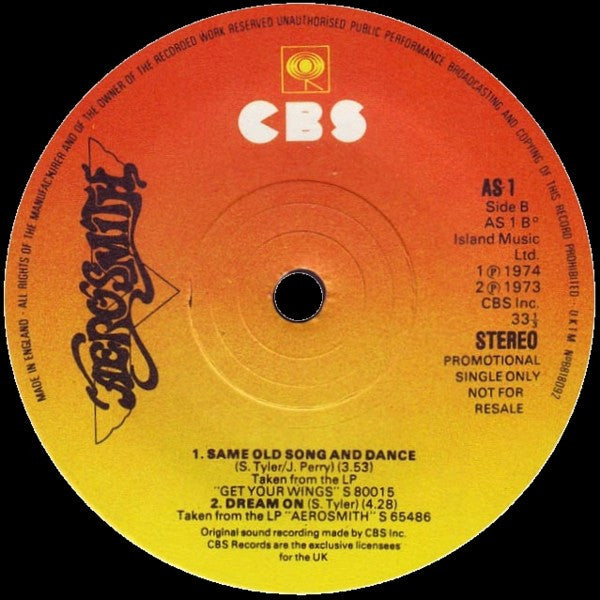 Aerosmith : Aerosmith (7", Single, Promo)