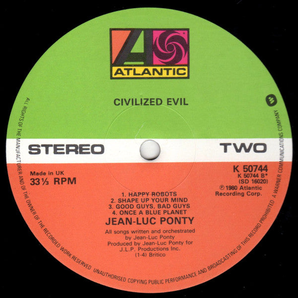 Jean-Luc Ponty : Civilized Evil (LP, Album)