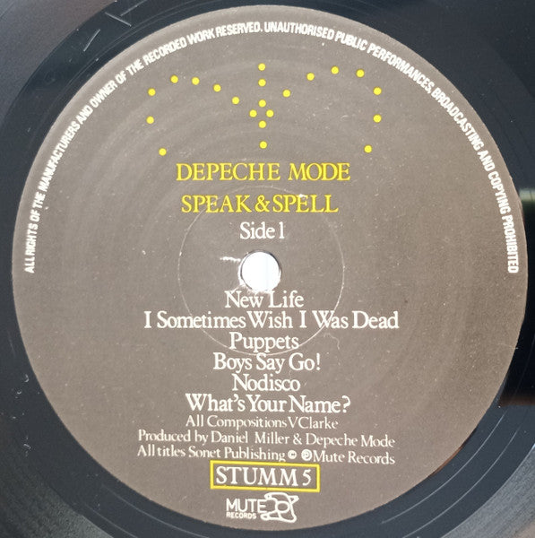 Depeche Mode : Speak & Spell (LP, Album, RP, Orl)