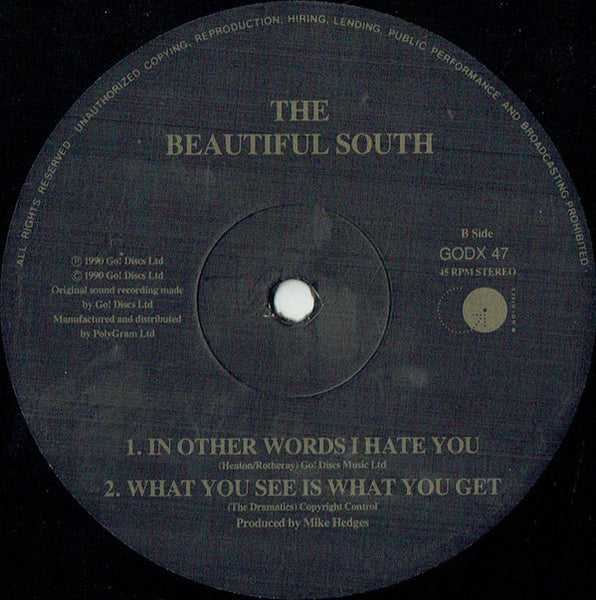 The Beautiful South : A Little Time (12", Single)