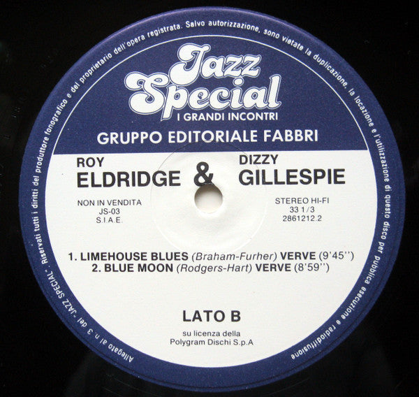 Roy Eldridge & Dizzy Gillespie : Roy Eldridge & Dizzy Gillespie (LP)