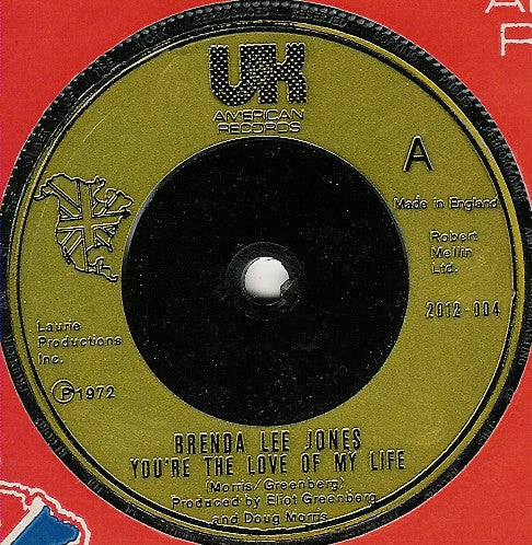 Brenda Lee Jones : You're The Love Of My Life / Thread Your Needle (7", Single, RE)