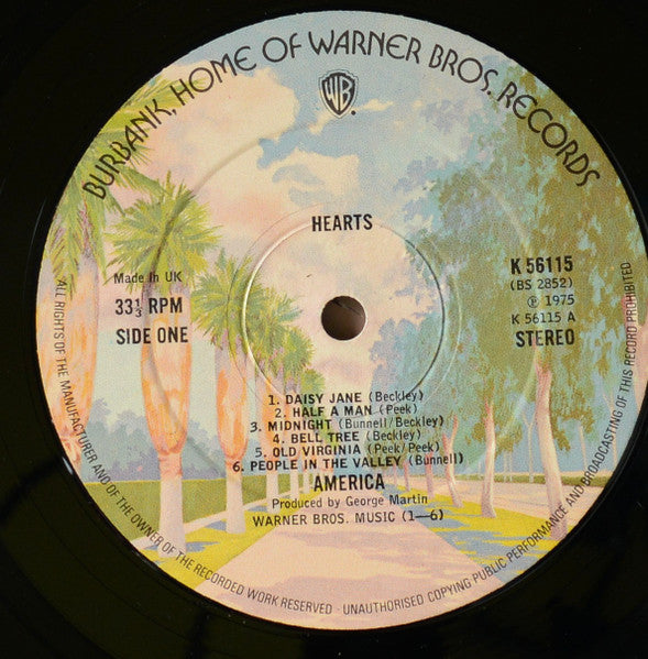 America (2) : Hearts (LP, Album)