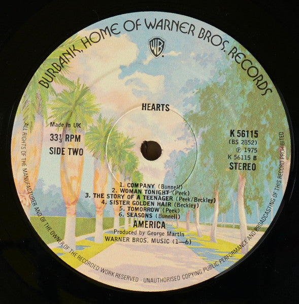 America (2) : Hearts (LP, Album)