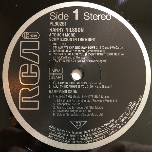 Harry Nilsson : A Touch More Schmilsson In The Night (LP, Gat)