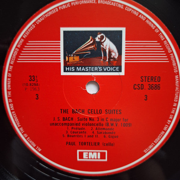 J.S. Bach*, Paul Tortelier : The Cello Suites (3xLP, RE, RP, Lat + Box)