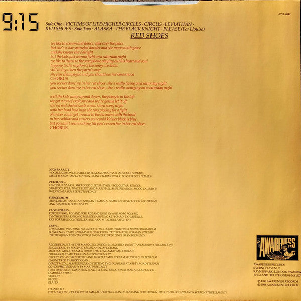 Pendragon (3) : 9:15 Live (LP, Album)