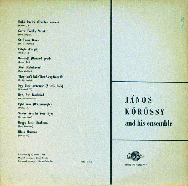 Kőrössy János* : Kőrössy János És Együttese (LP, Mono)