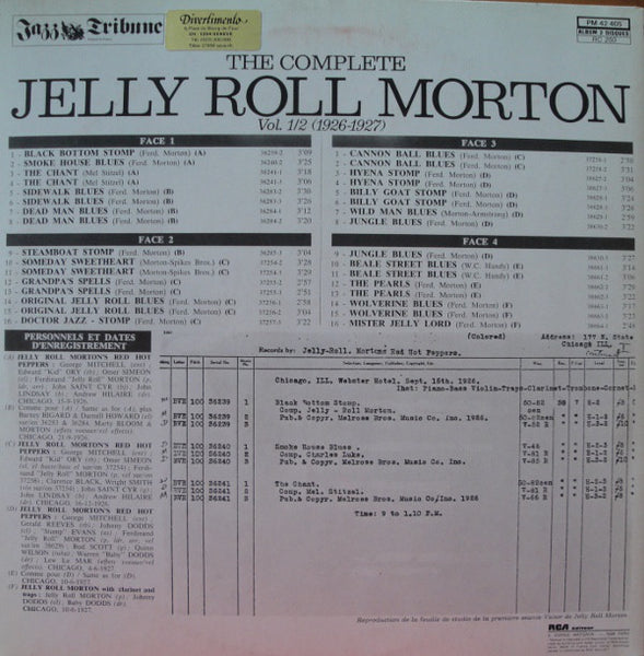 Jelly Roll Morton : The Complete Jelly Roll Morton Vol. 1/2 (1926-1927) (2xLP, Album, Comp, Whi)