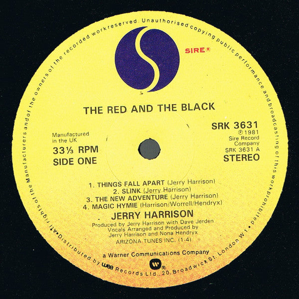 Jerry Harrison : The Red And The Black (LP, Album)