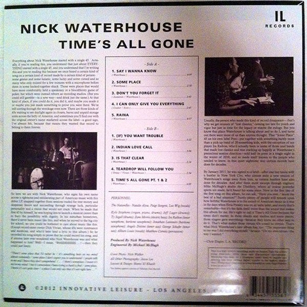 Nick Waterhouse (2) : Time's All Gone (LP, Album)