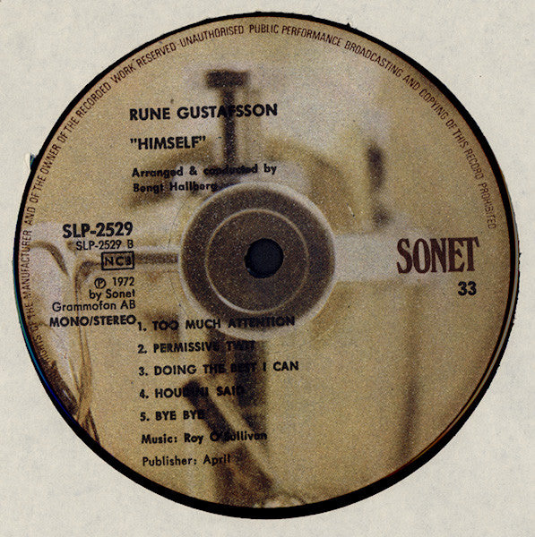 Rune Gustafsson : Himself (Plays Gilbert O'Sullivan) (LP, Album)