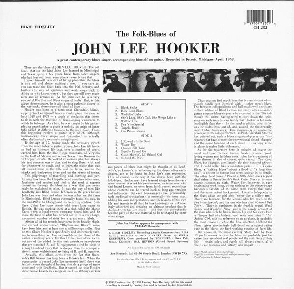 John Lee Hooker : The Folk Blues Of John Lee Hooker (LP, Album, Mono, RE)