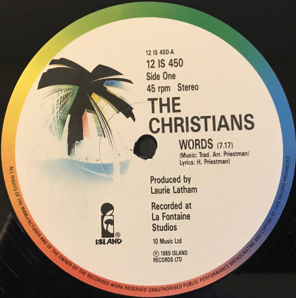 The Christians : Words (12", Single)