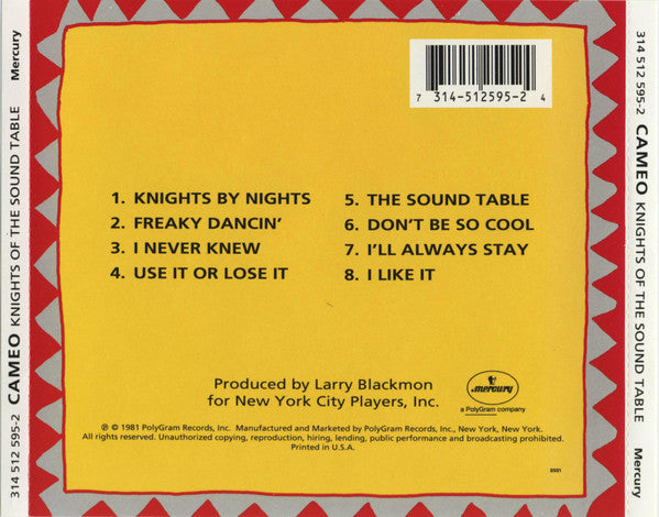 Cameo : Knights Of The Sound Table (CD, Album, RE, RM)